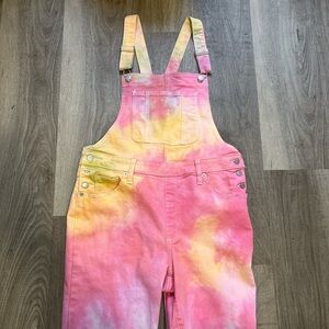 Universal Thread Pink and Yellow Overalls